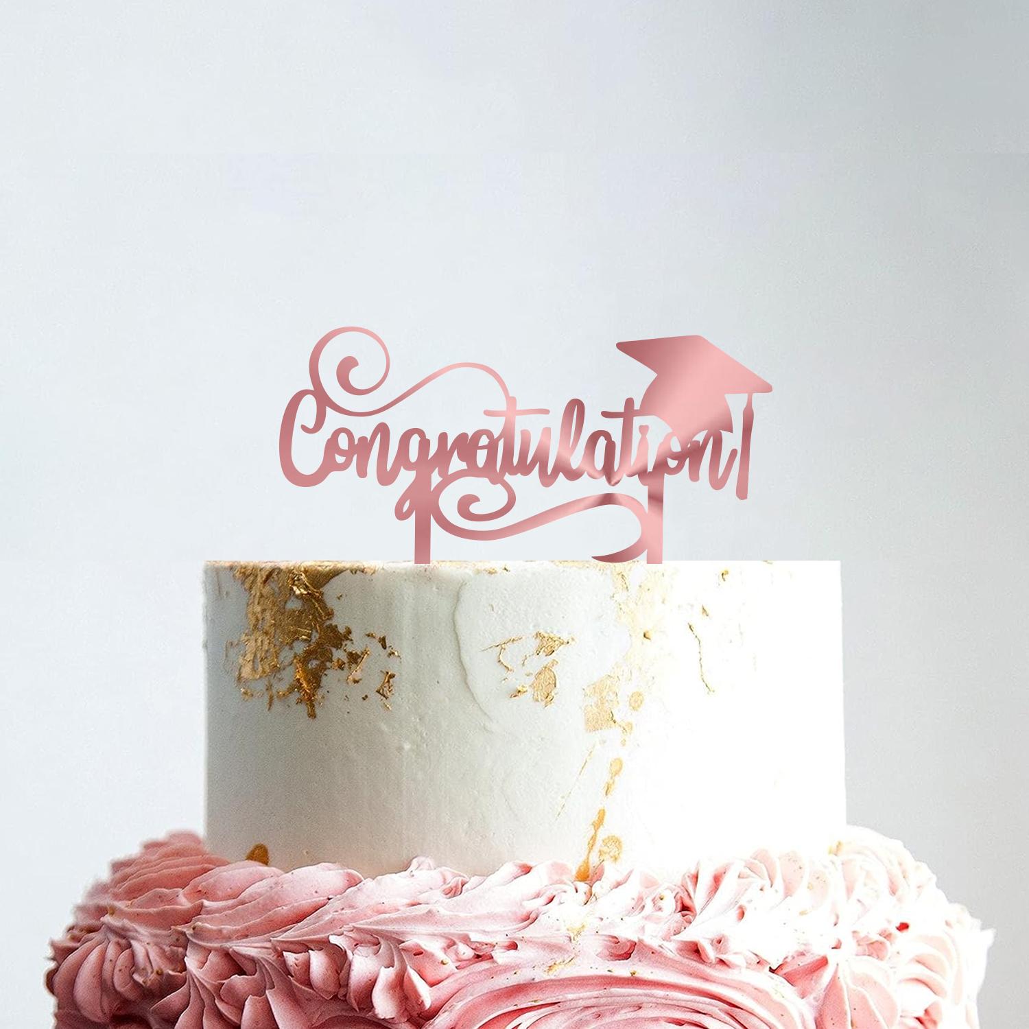 ROSE GOLD ACRYLIC GRADUATION TOPPER NO 07