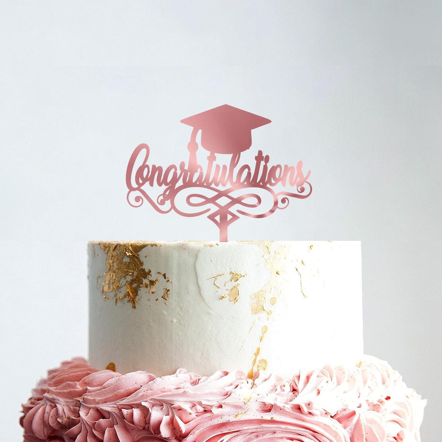 ROSE GOLD ACRYLIC GRADUATION TOPPER NO 10