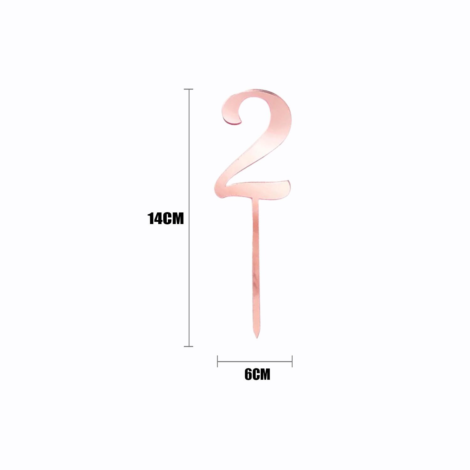 ROSE GOLD ACRYLIC NUMBER TOPPER NO 2