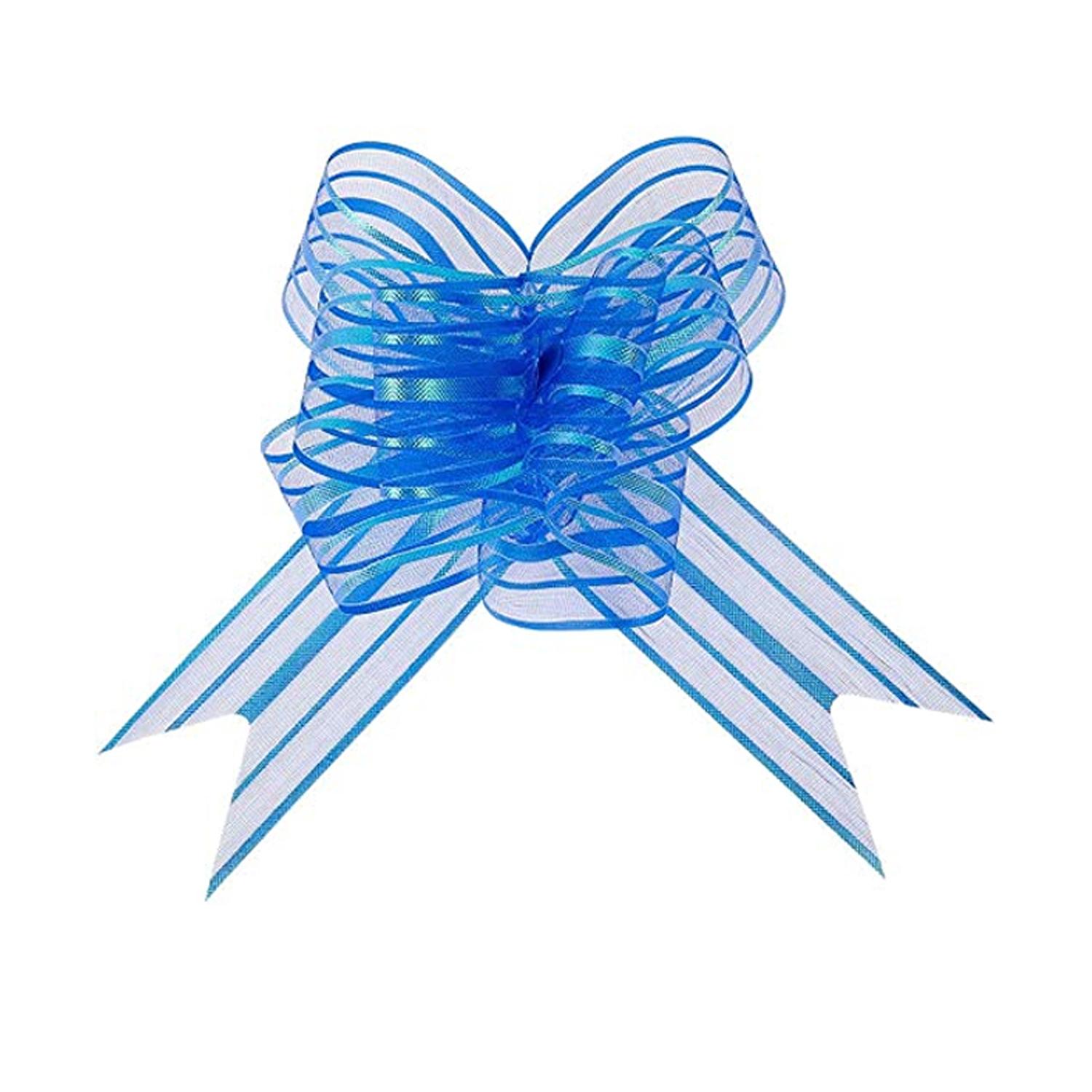 ROYAL BLUE ORGANZA PULL FLOWER RIBBON