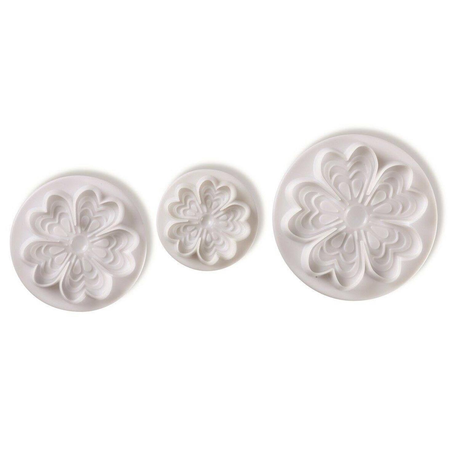 SET OF 3 PAVONI FLOWER  PLUNGER CUTTER