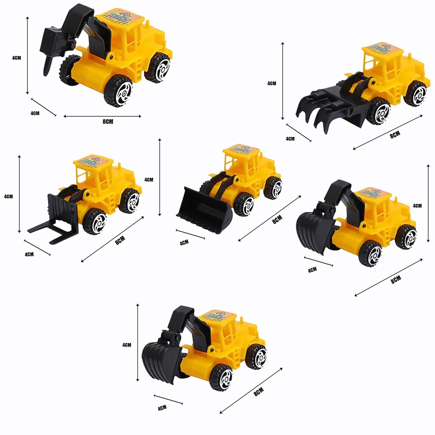 SET OF 6 EXCAVATOR PLASTIC TOPPERS