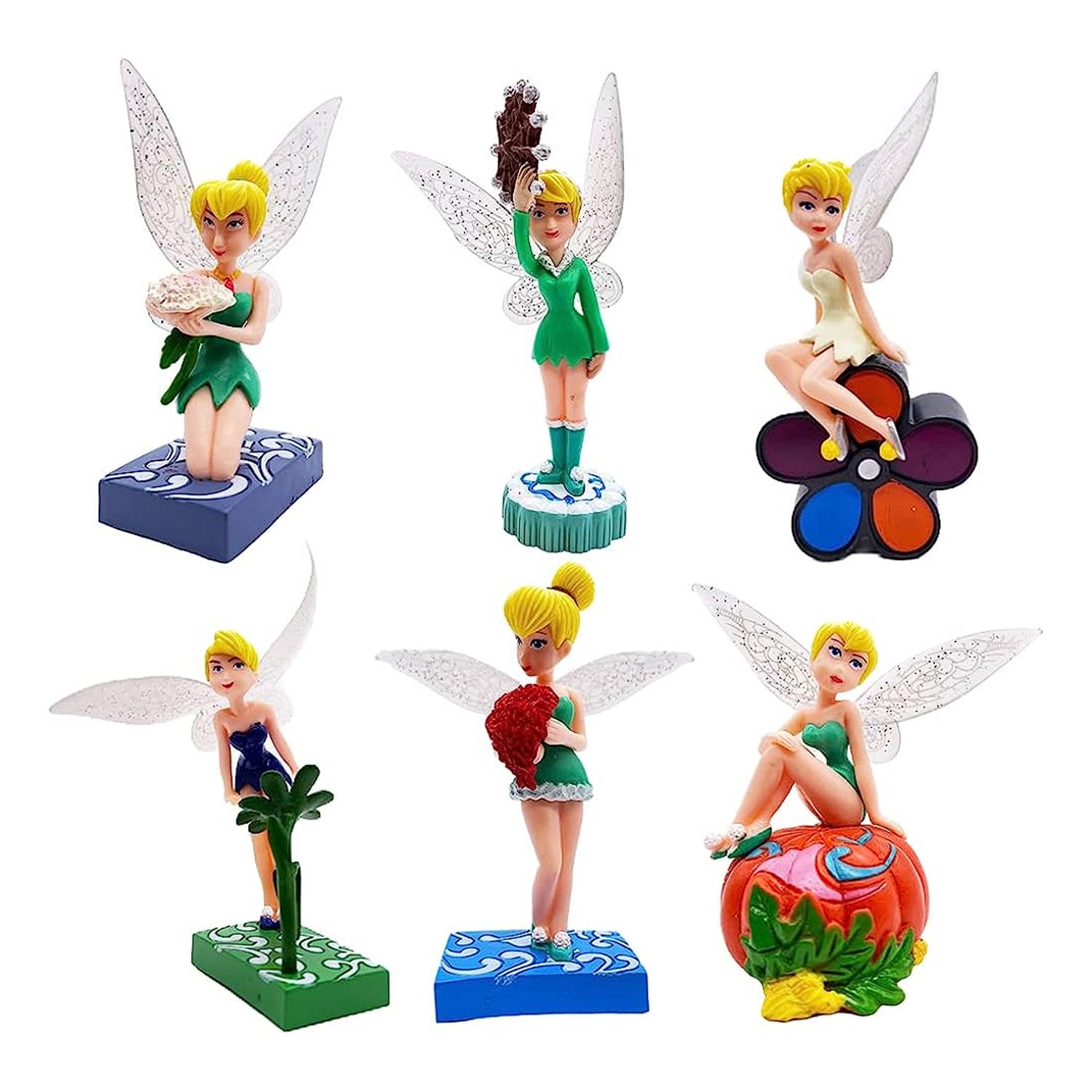 SET OF 6 FLOWER FAIRY TINKER BELL TOPPER
