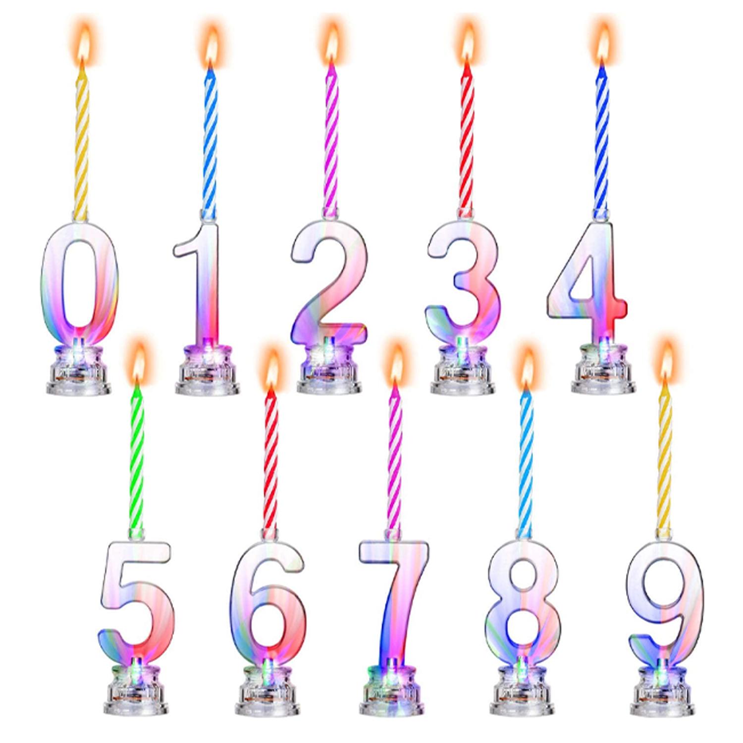 SET OF 10 CANDLE LED NUMBER 0-9