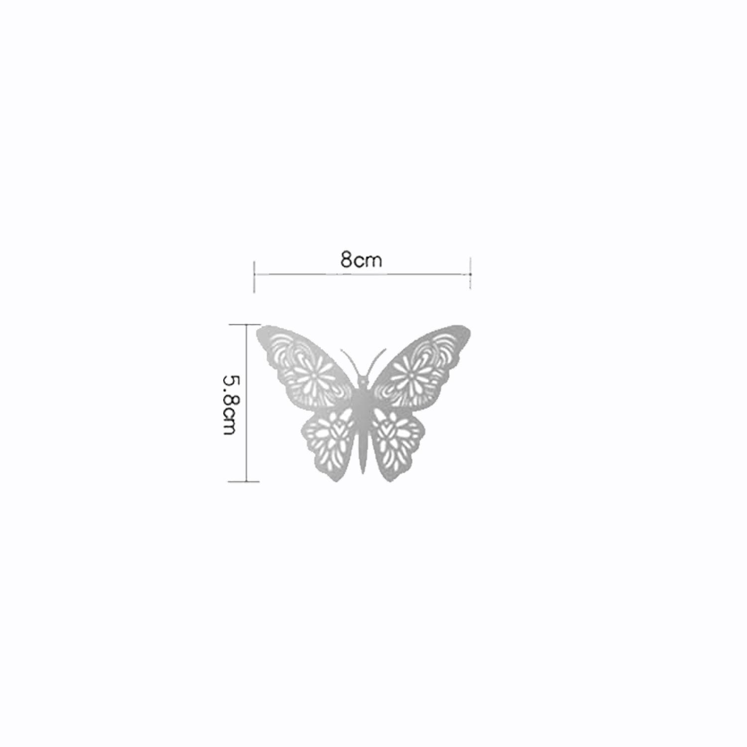 SILVER BUTTERFLY STICKER 1PC