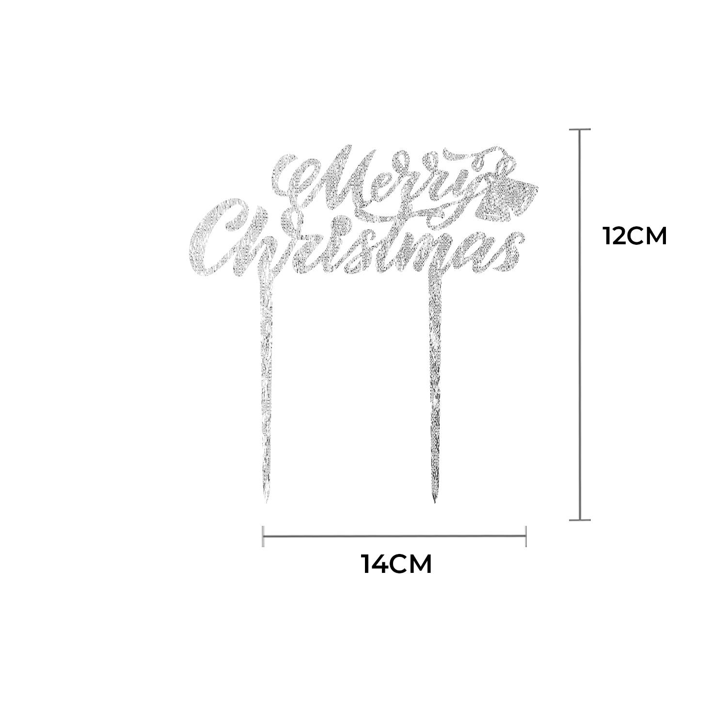 SILVER GLITTER CHRISTMAS TOPPER NO 01