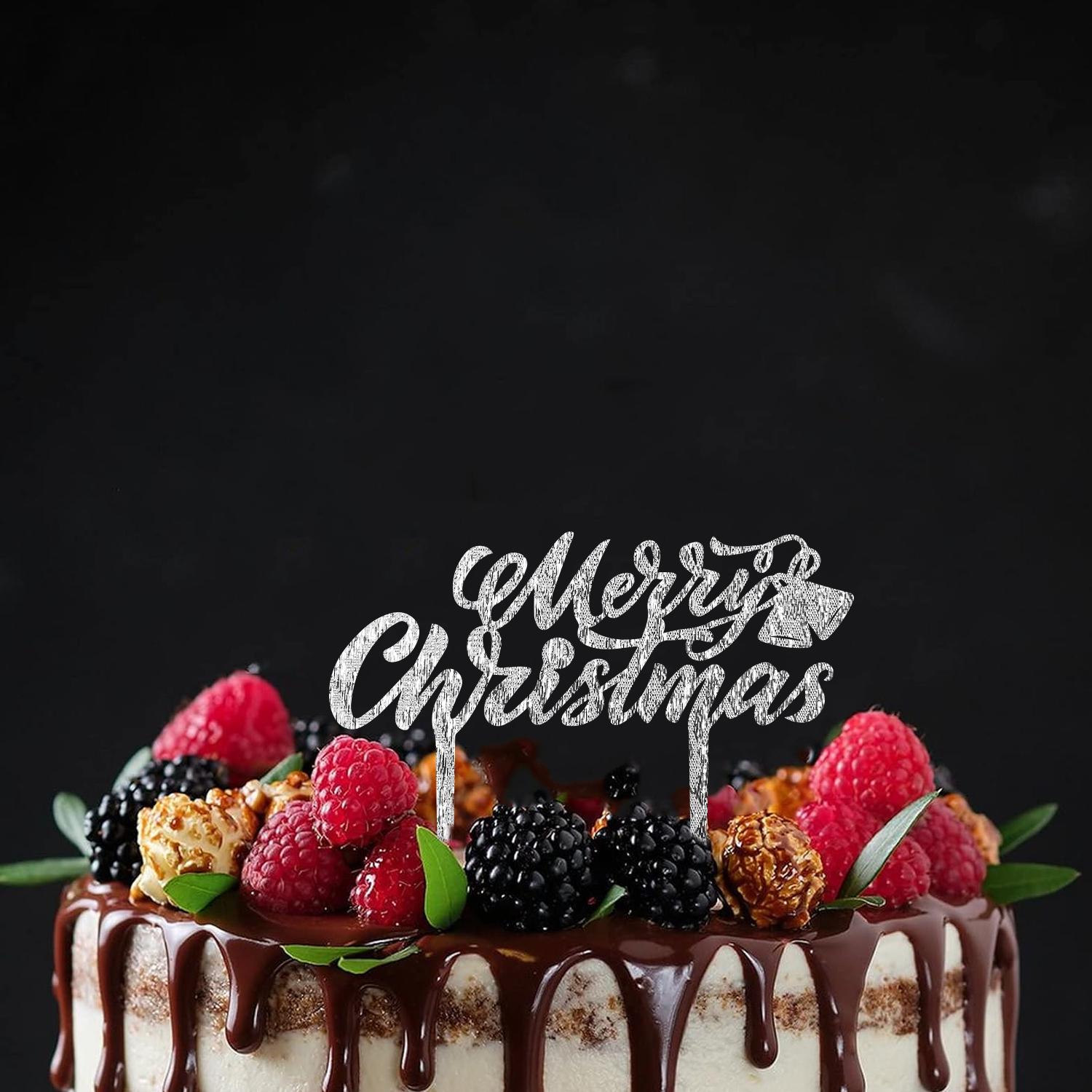 SILVER GLITTER CHRISTMAS TOPPER NO 01