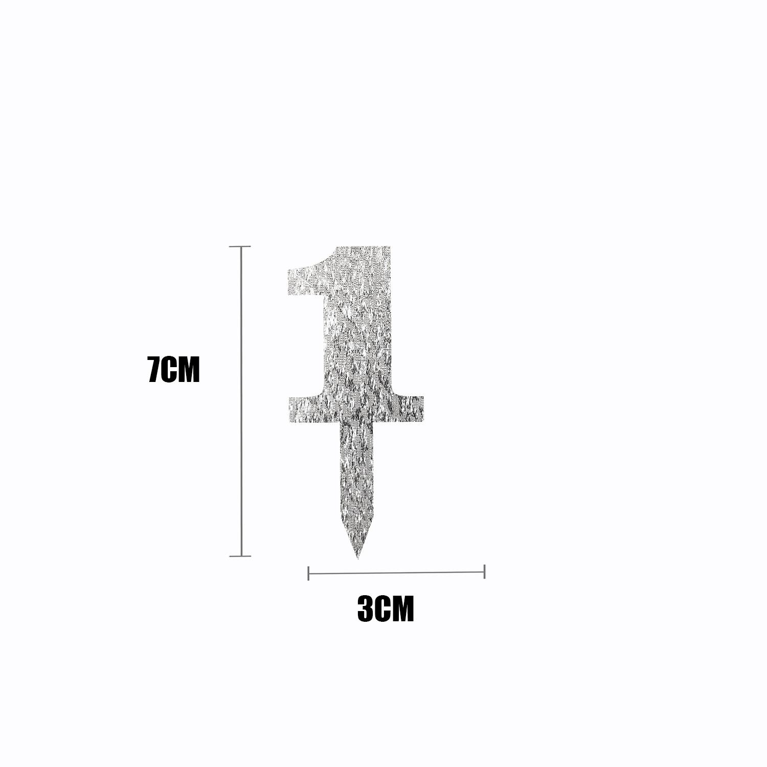 SILVER GLITTER MINI NUMBER TOPPER 1