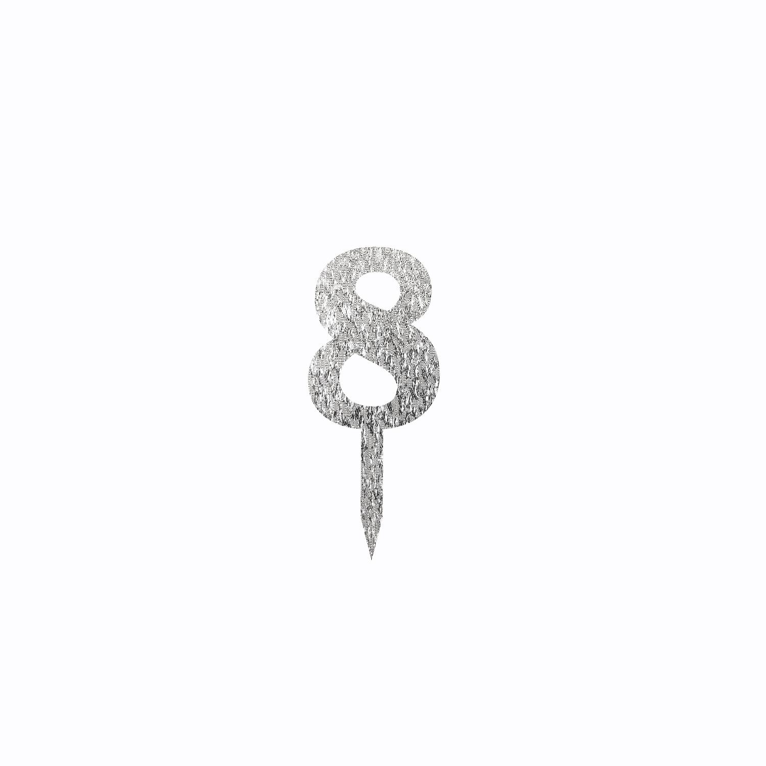 SILVER GLITTER MINI NUMBER TOPPER 8