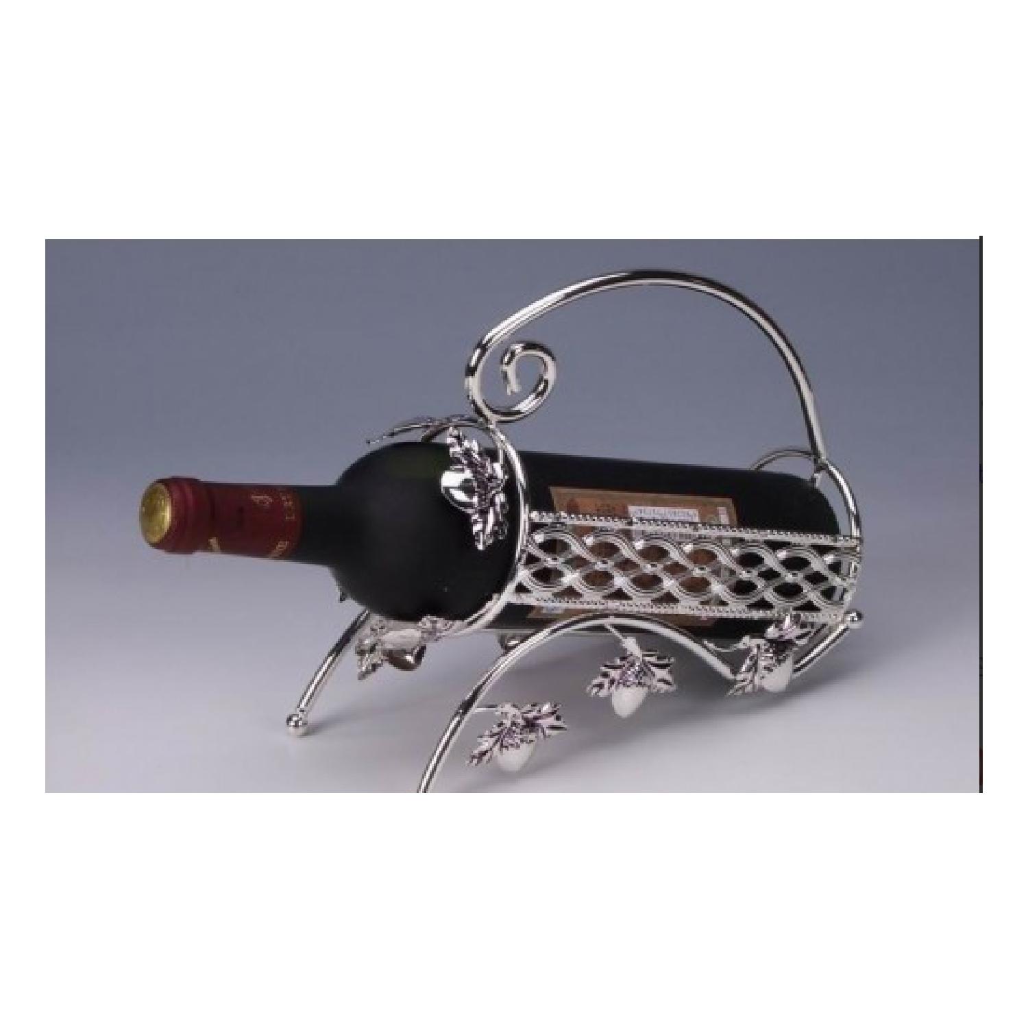 SILVER FLOWER WINE HOLDER