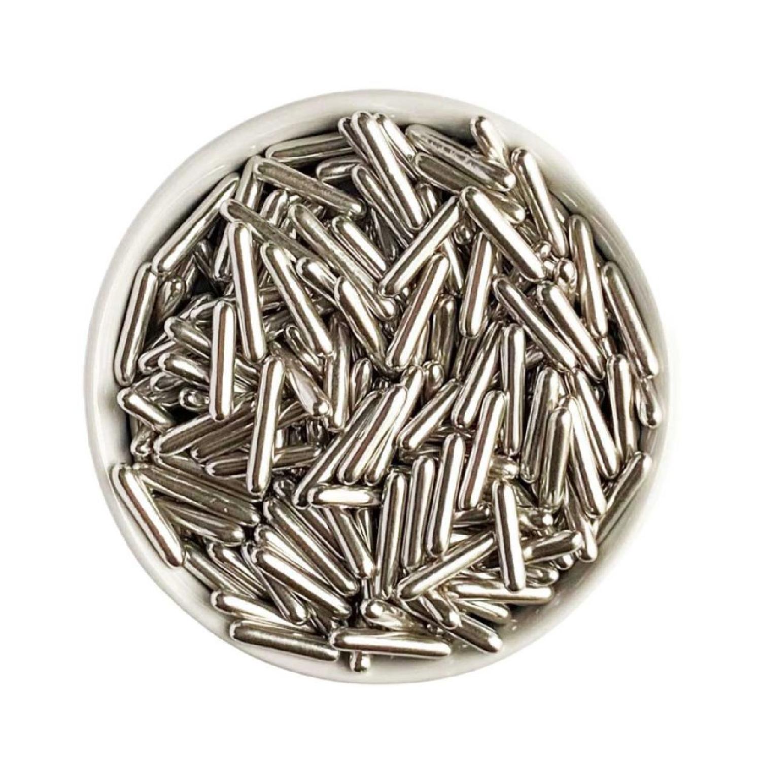 SILVER METALLIC ROD SPRINKLES 15GMS