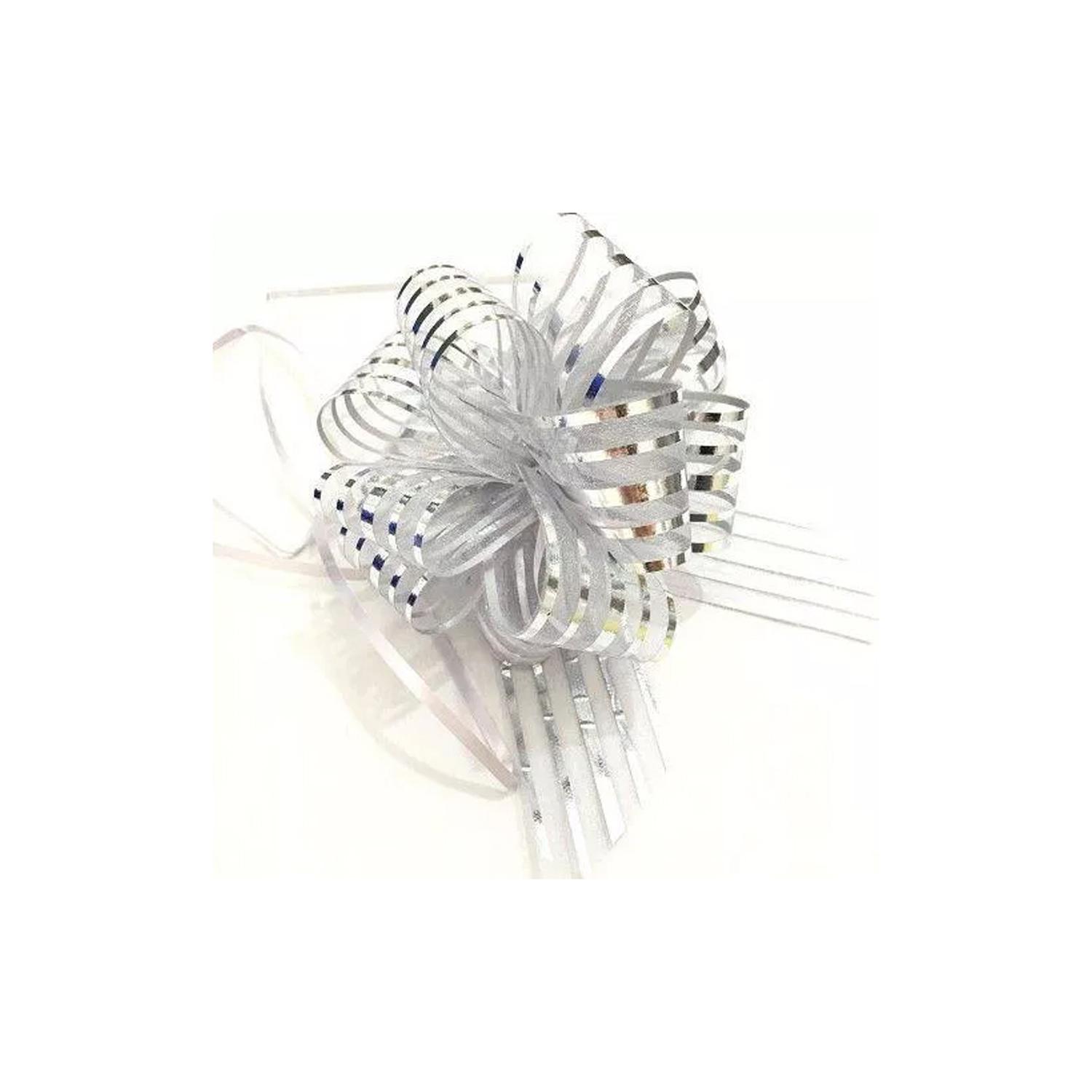 SILVER ORGANZA PULL FLOWER RIBBON