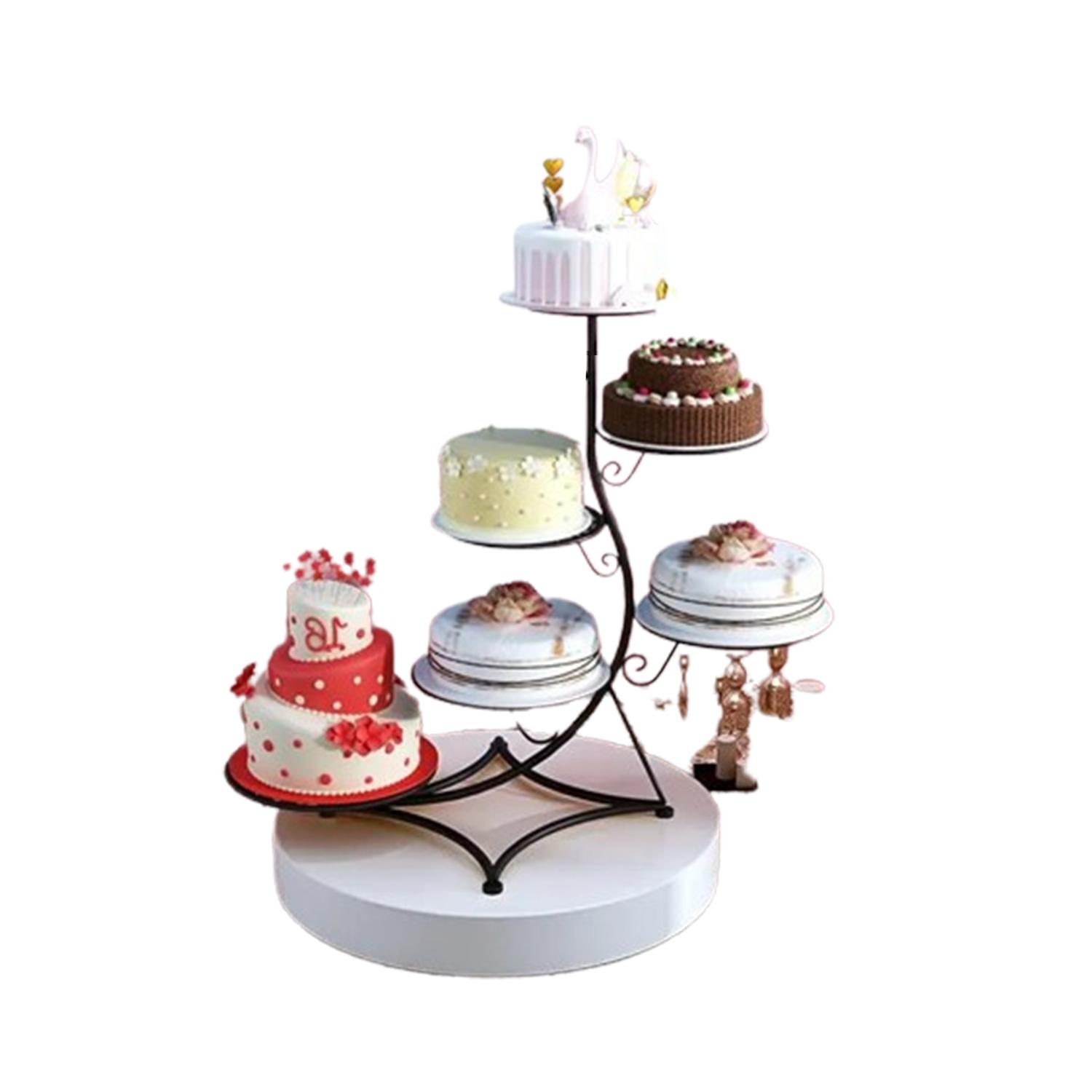 SIX TIER METALLIC CAKE STAND BLACK