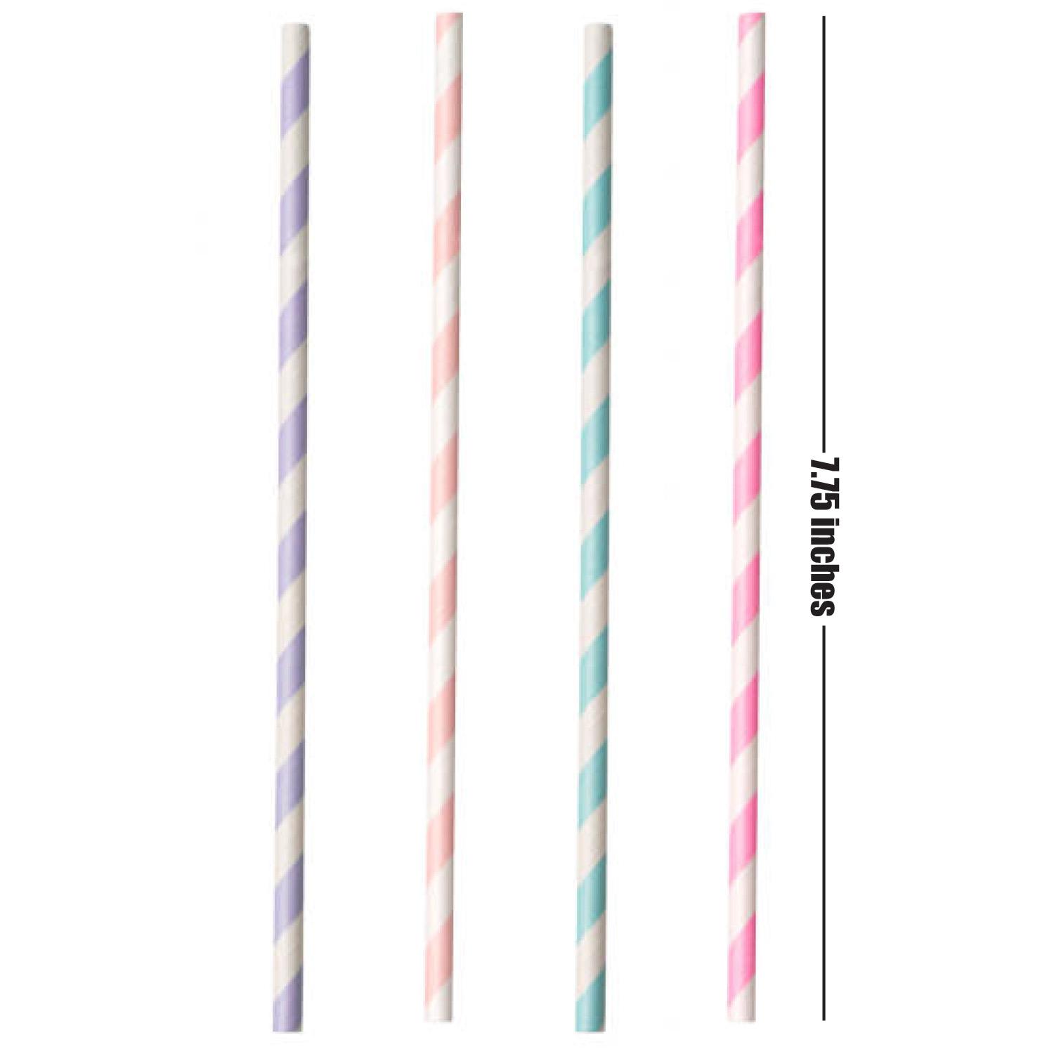 STRIPED PAPER STRAWS 100PCS