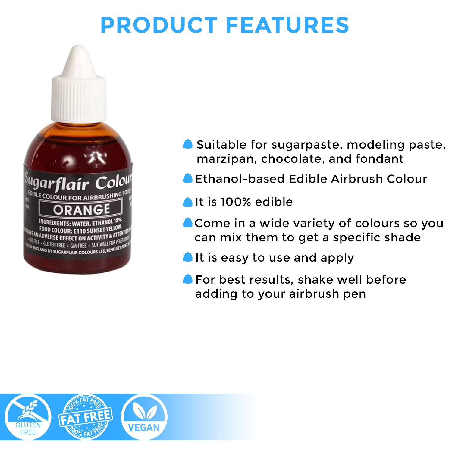 SUGARFLAIR ORANGE AIRBRUSH COLOUR 60MLS