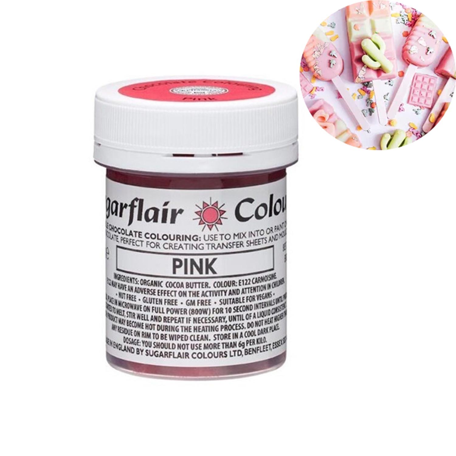 SUGARFLAIR CHOCOLATE COLOURING PINK 35GMS