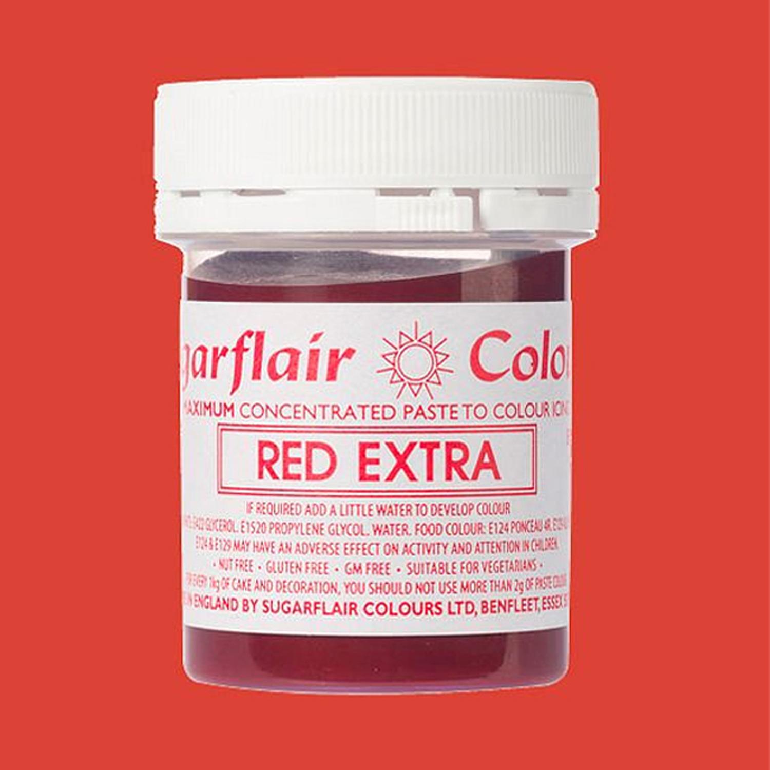 SUGARFLAIR COLOURS RED EXTRA PASTE 42GMS