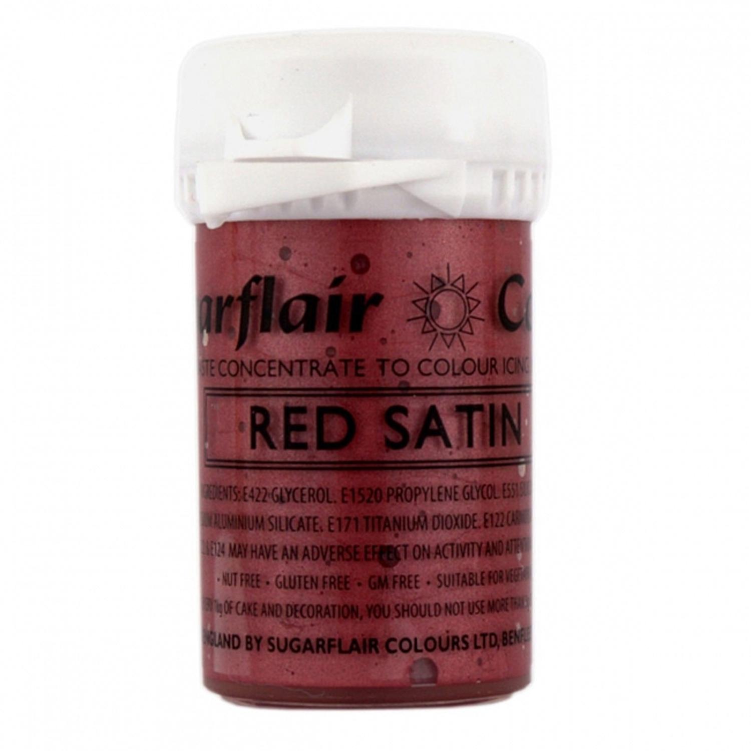 SUGARFLAIR COLOURS SATIN PASTE RED 25GMS