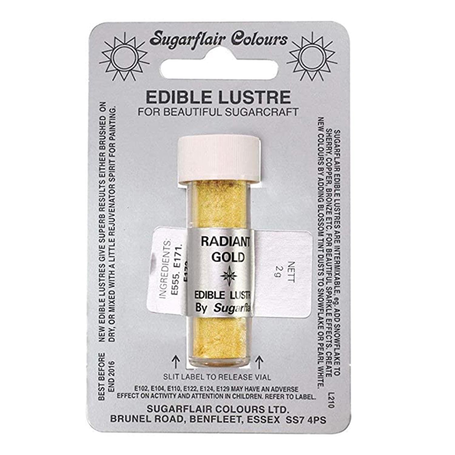 SUGARFLAIR EDIBLE LUSTRE DUST RADIANT GOLD 2GMS