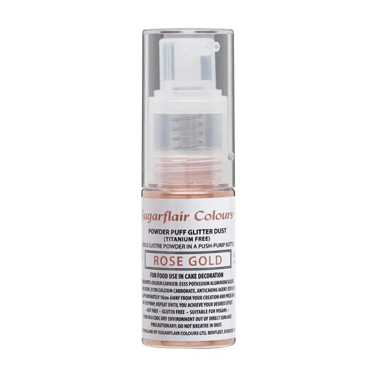 SUGARFLAIR POWDER PUMP SPRAY ROSE GOLD 10G