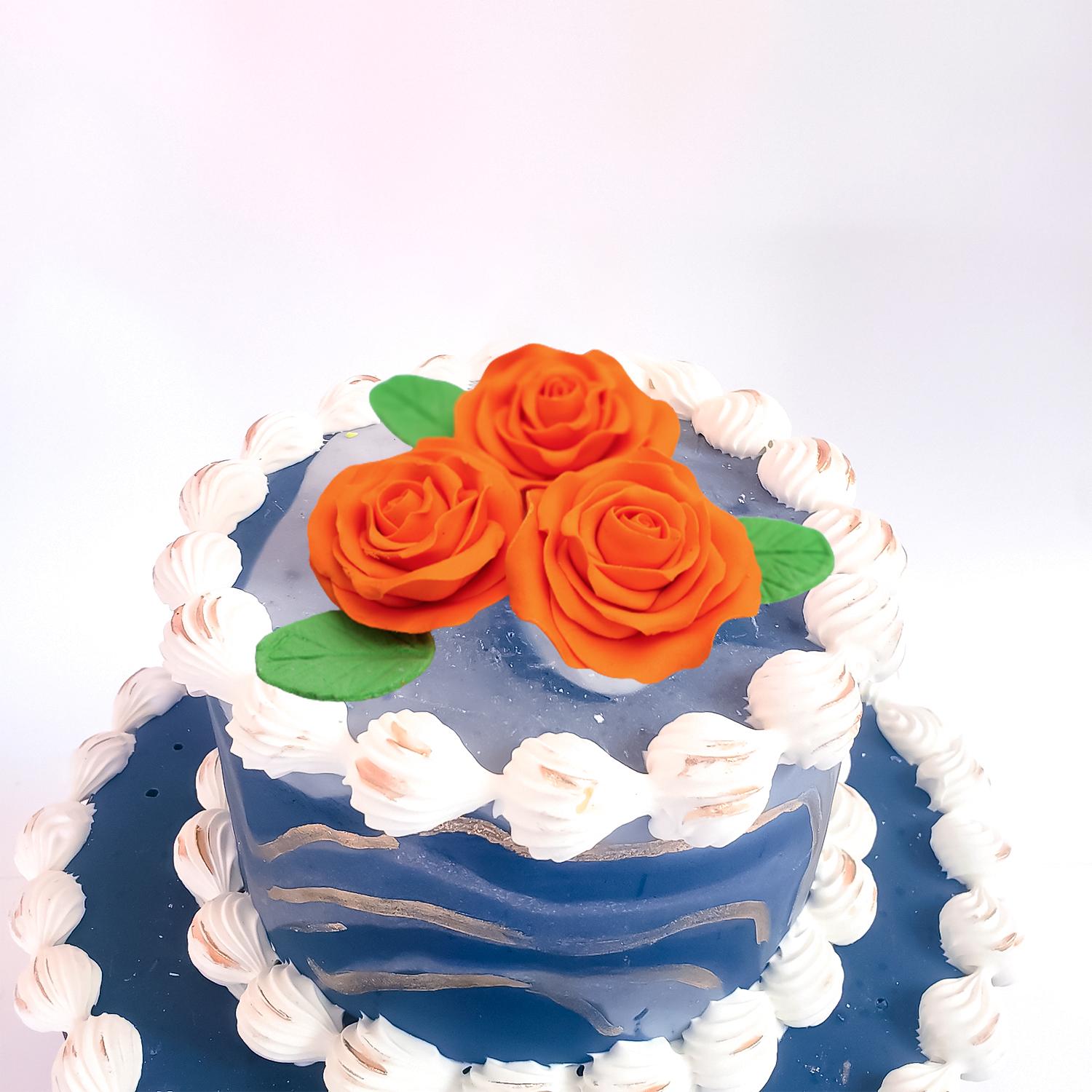 SUPER CAKES BIG ROSE FLOWER ORANGE