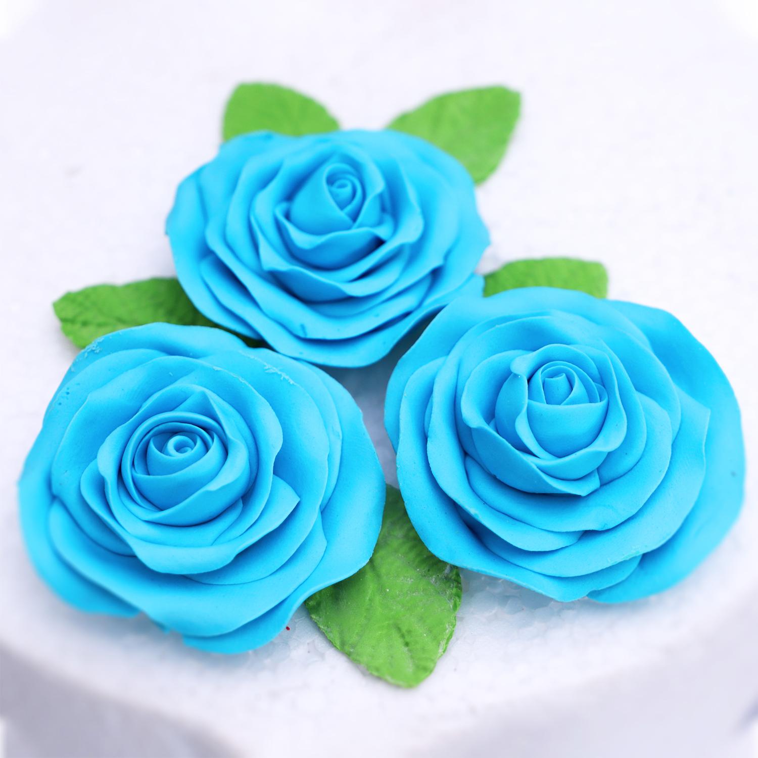 SUPER CAKES BIG ROSE FLOWER SKY BLUE