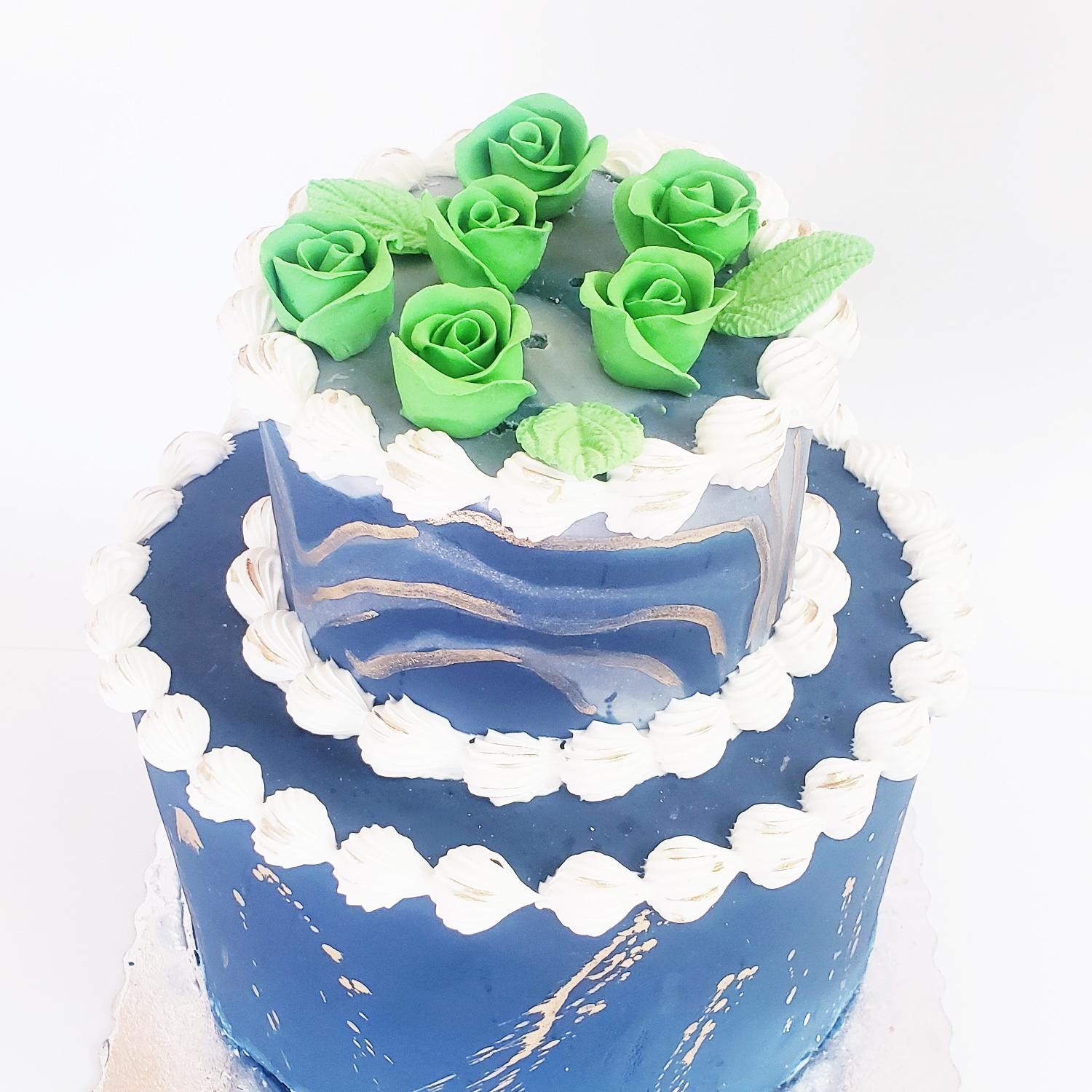 SUPER CAKES SMALL ROSE FLOWERS LIME GREEN