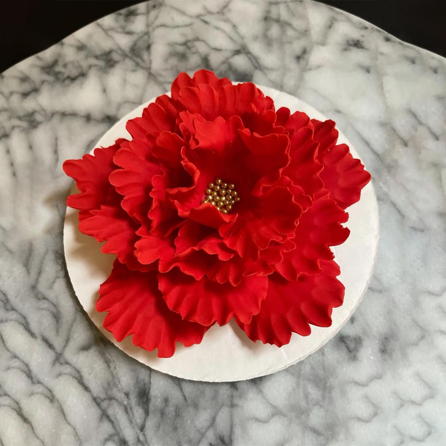 SUPERCAKES RED EDIBLE PEONY FLOWER