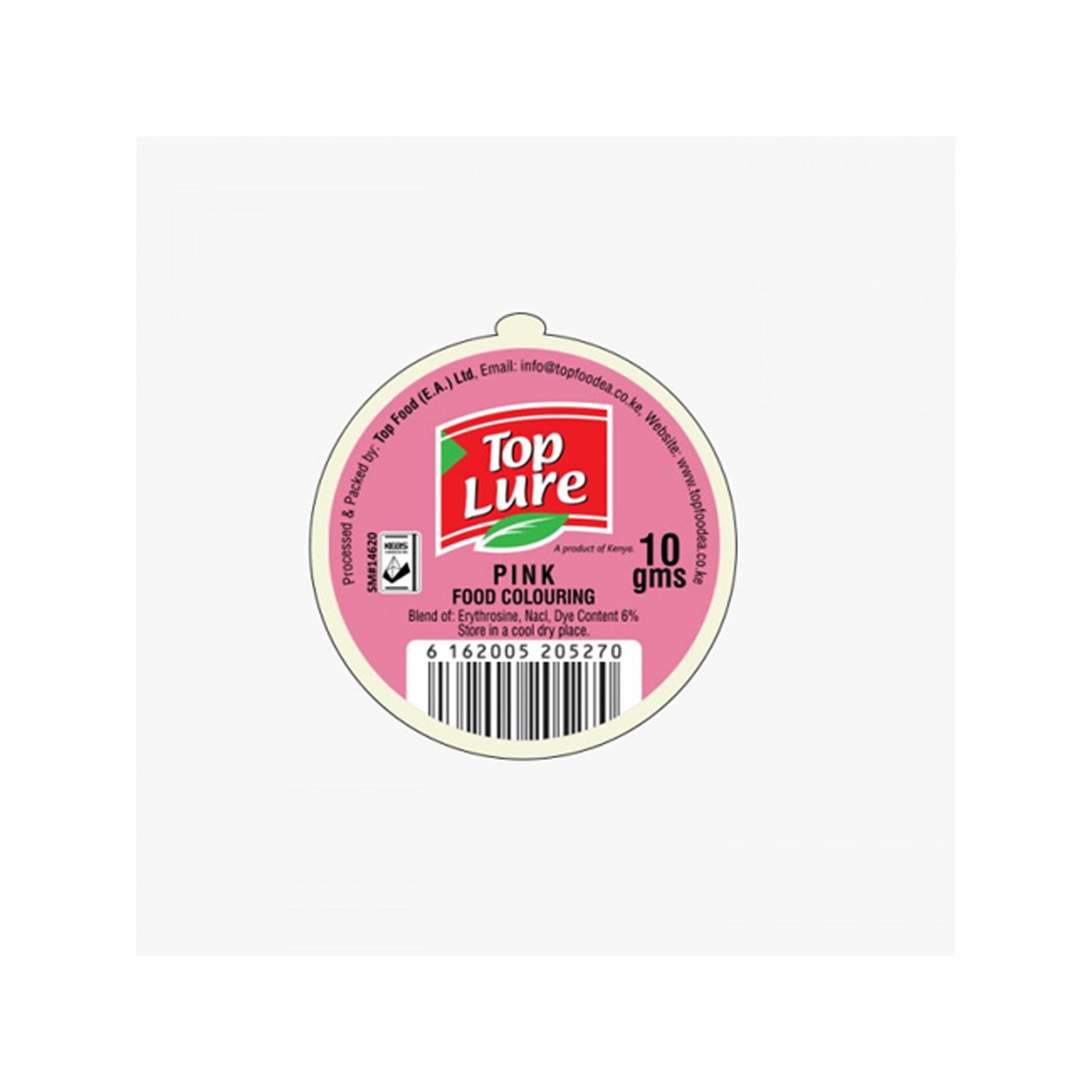 TOPLURE FOOD COLOUR PINK POWDER 10GMS