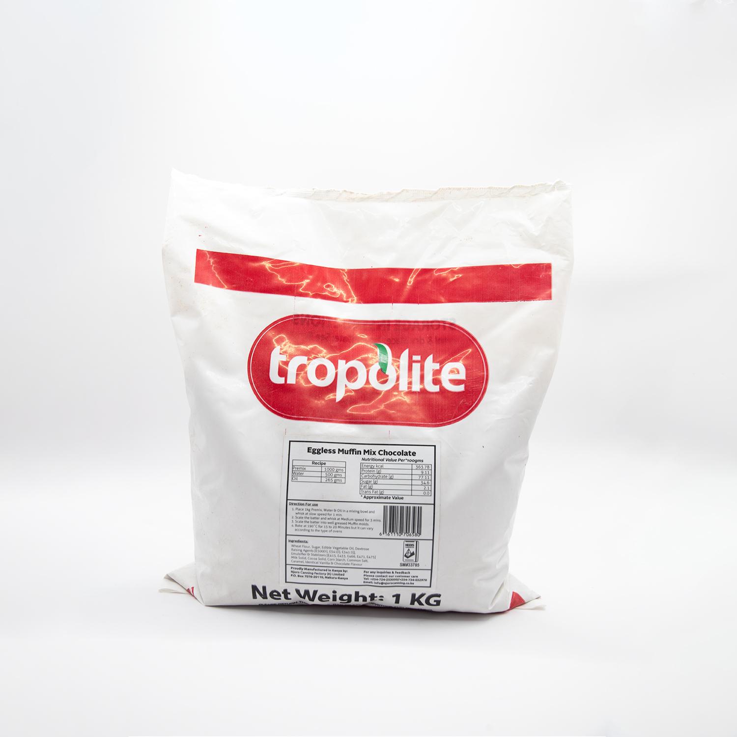 TROPOLITE EGGLESS MUFFIN MIX CHOCOLATE 1KG