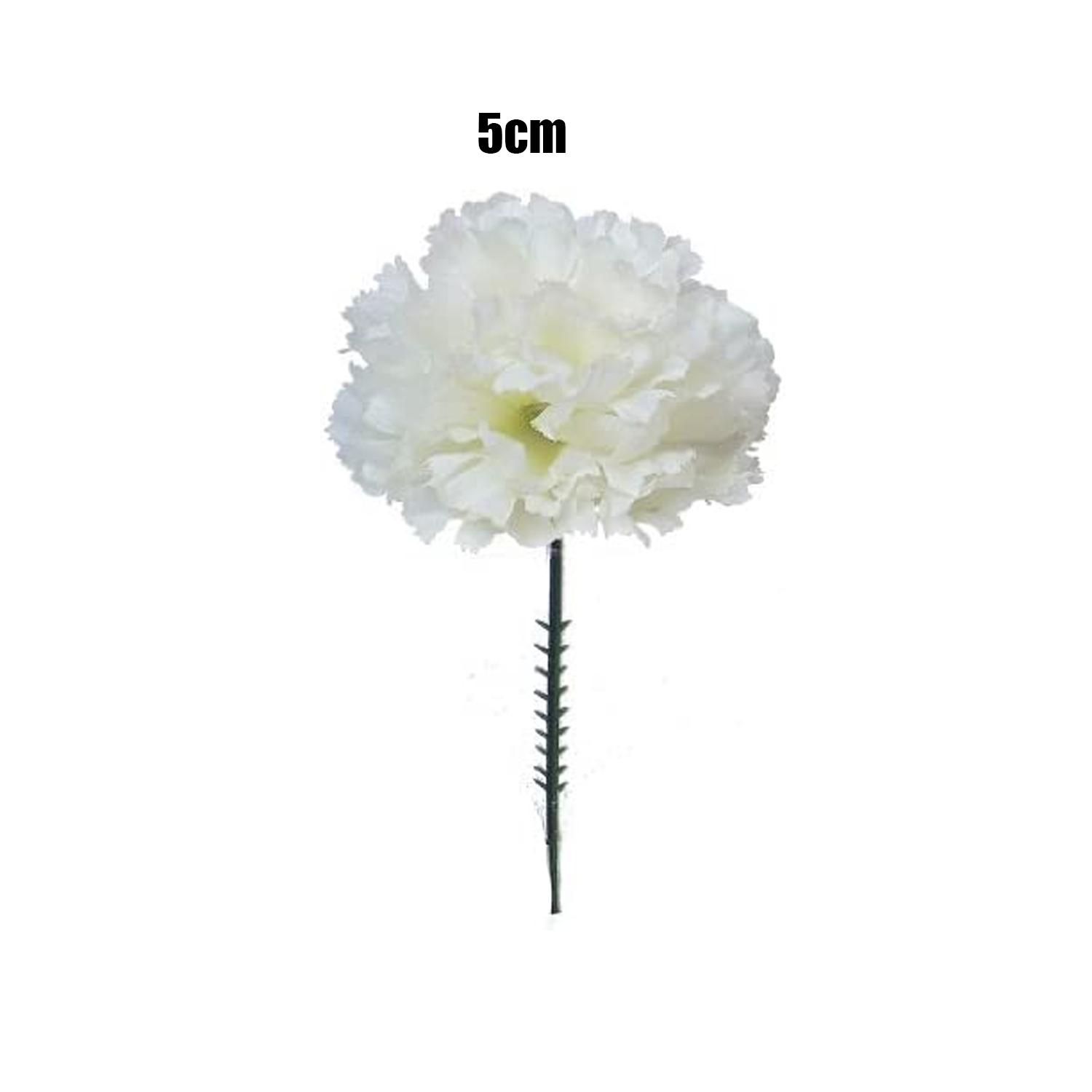 WHITE CARNATION ARTIFICIAL FLOWER 5CM