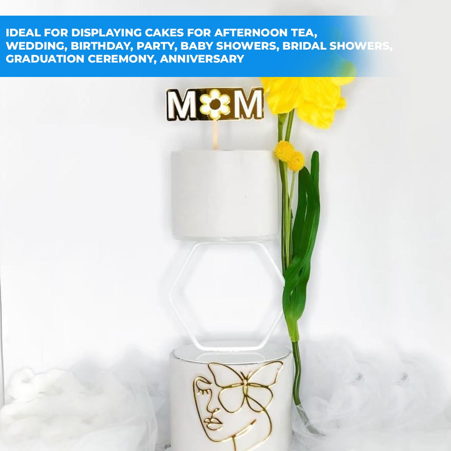WHITE HEXAGON TIER SEPARATOR 6'' X 6''