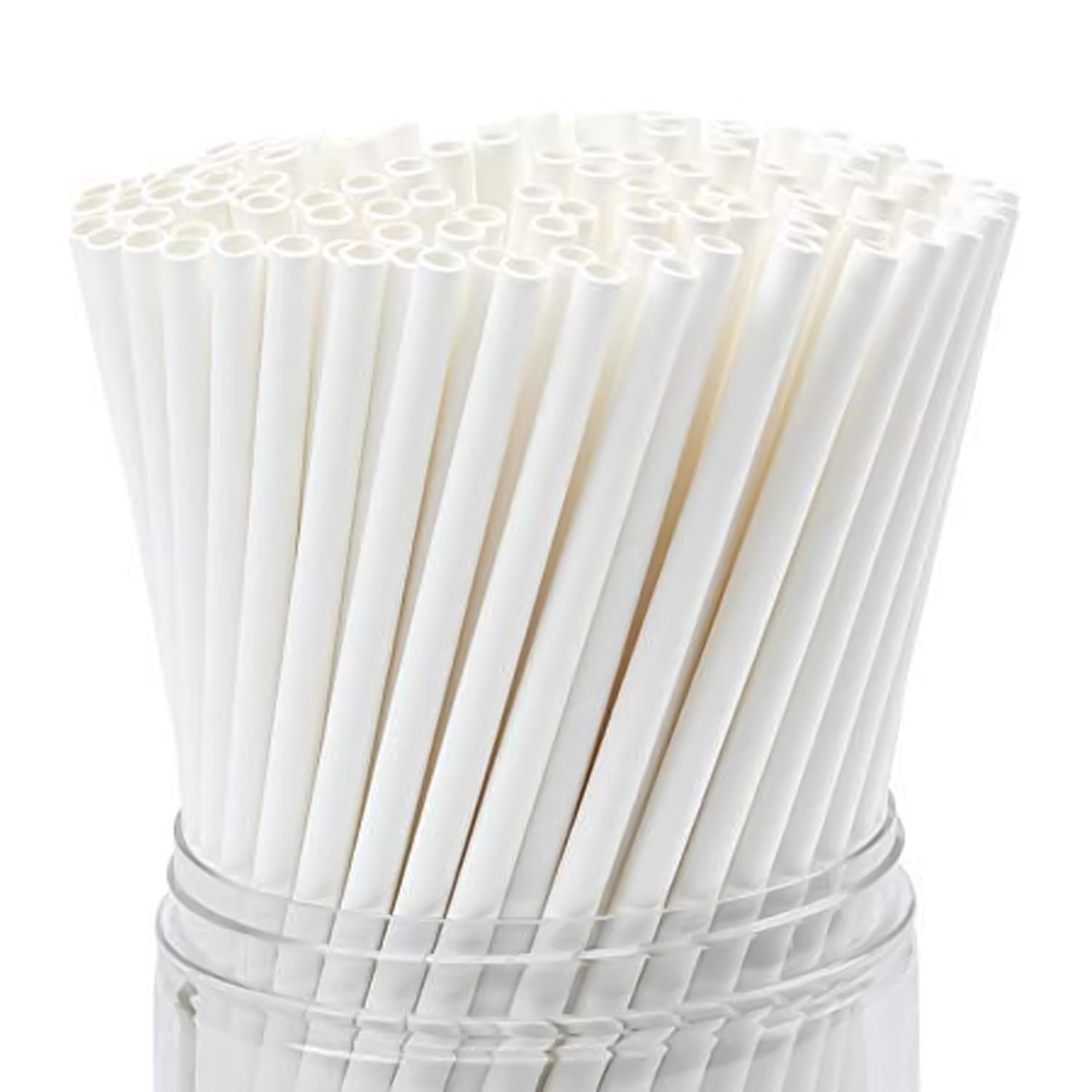 WHITE PAPER STRAWS 100PCS