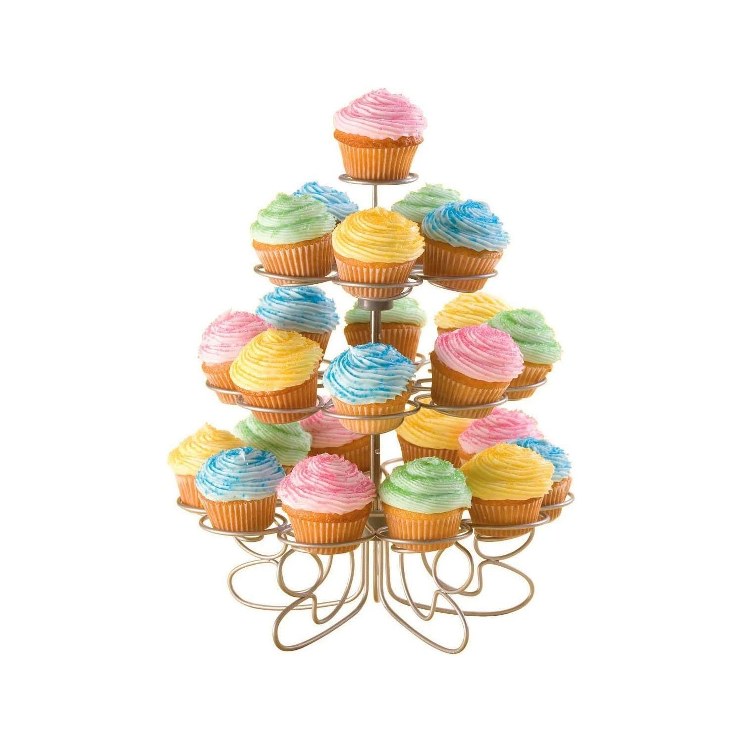 WILTON CUPCAKES 'N MORE 23 COUNT/4-TIER METAL DESSERT STAND
