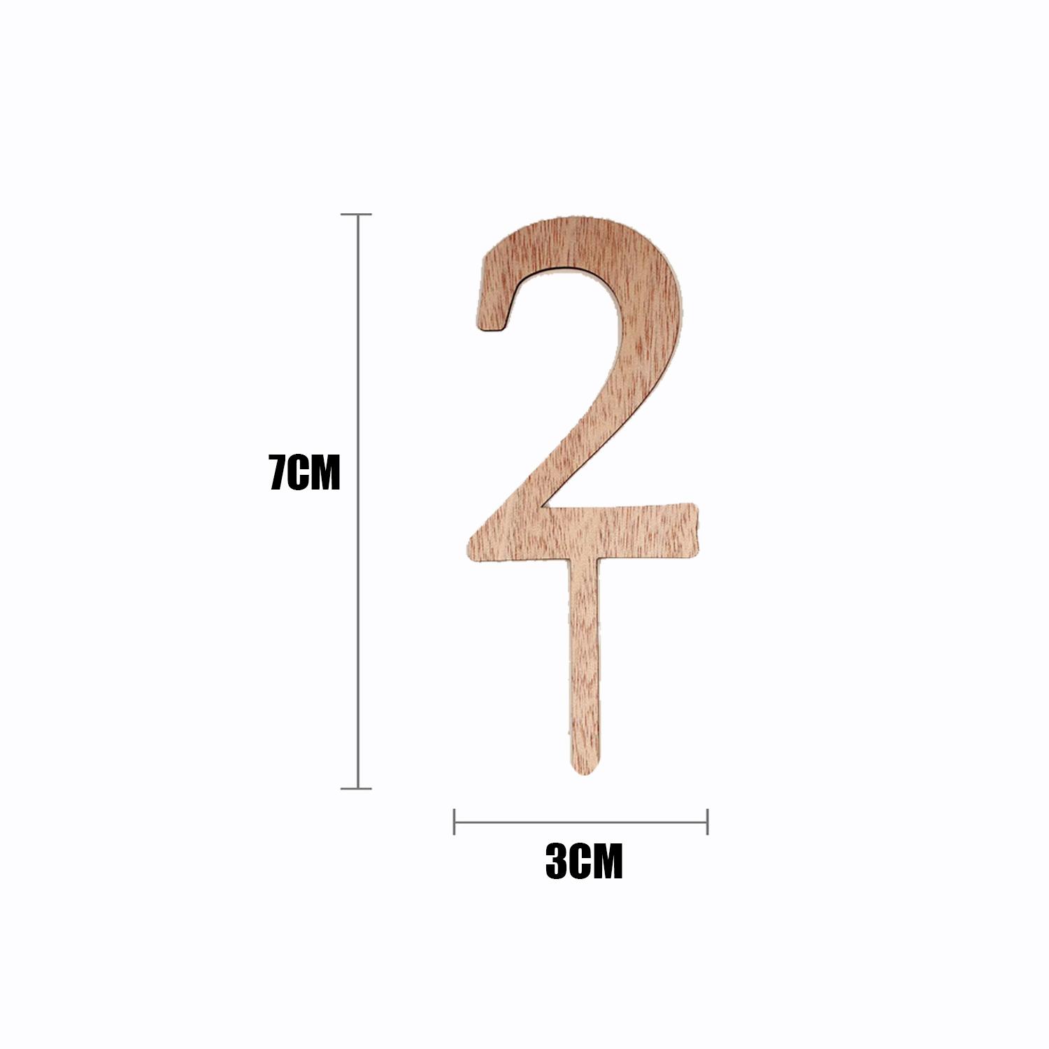 WOOD MINI NUMBER TOPPER 2