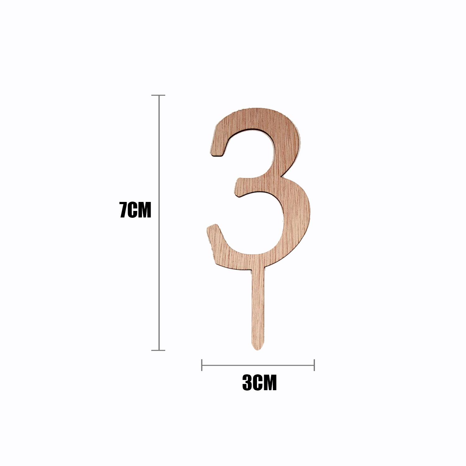 WOOD MINI NUMBER TOPPER 3