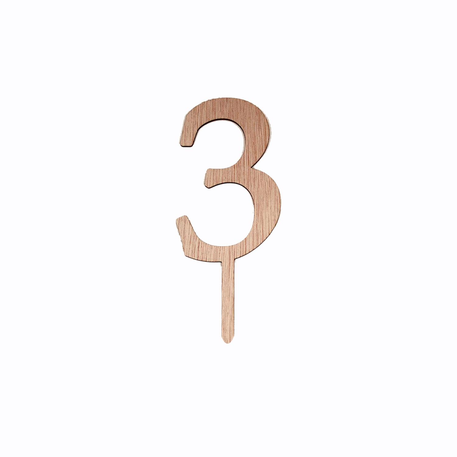 WOOD MINI NUMBER TOPPER 3