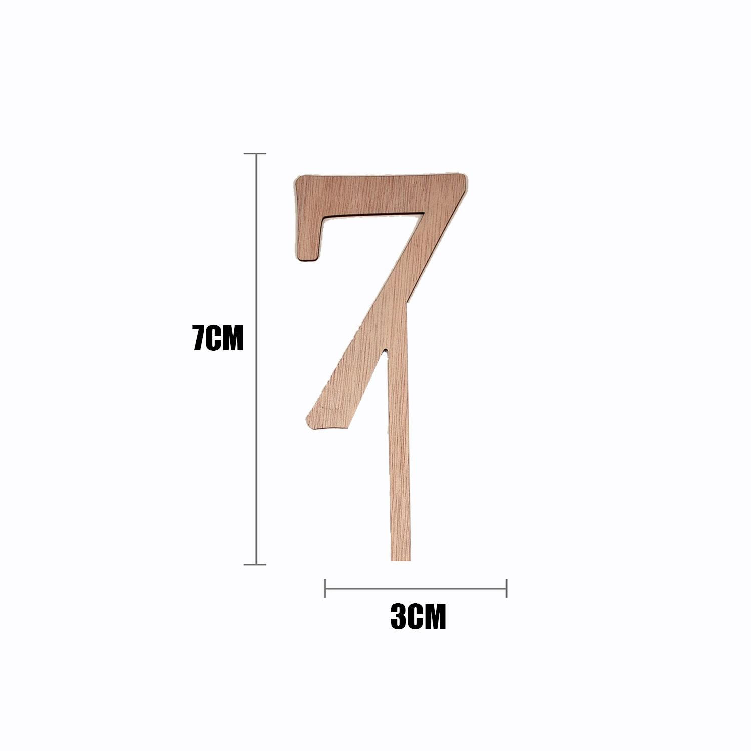 WOOD MINI NUMBER TOPPER 7