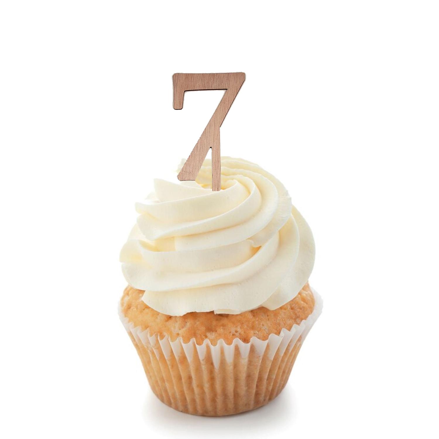 WOOD MINI NUMBER TOPPER 7