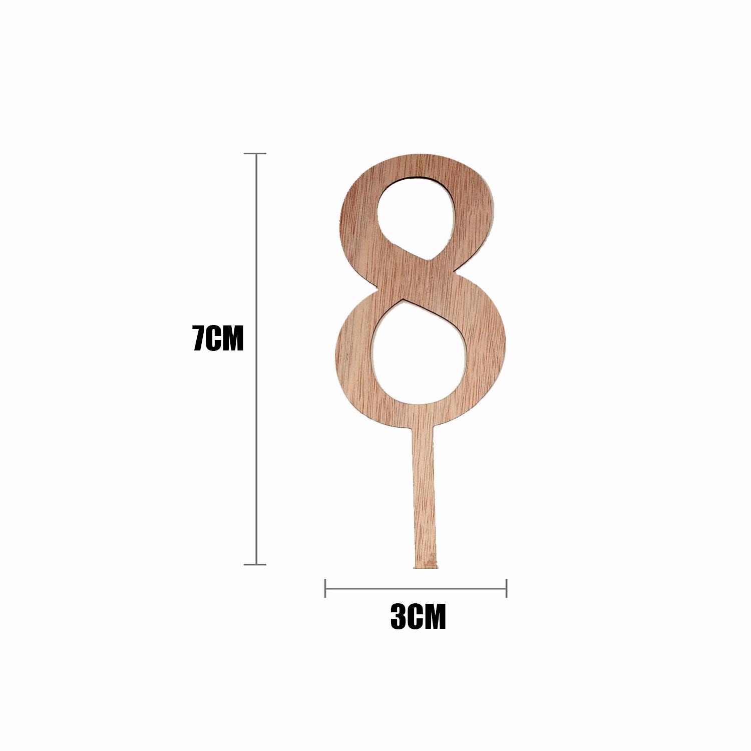 WOOD MINI NUMBER TOPPER 8