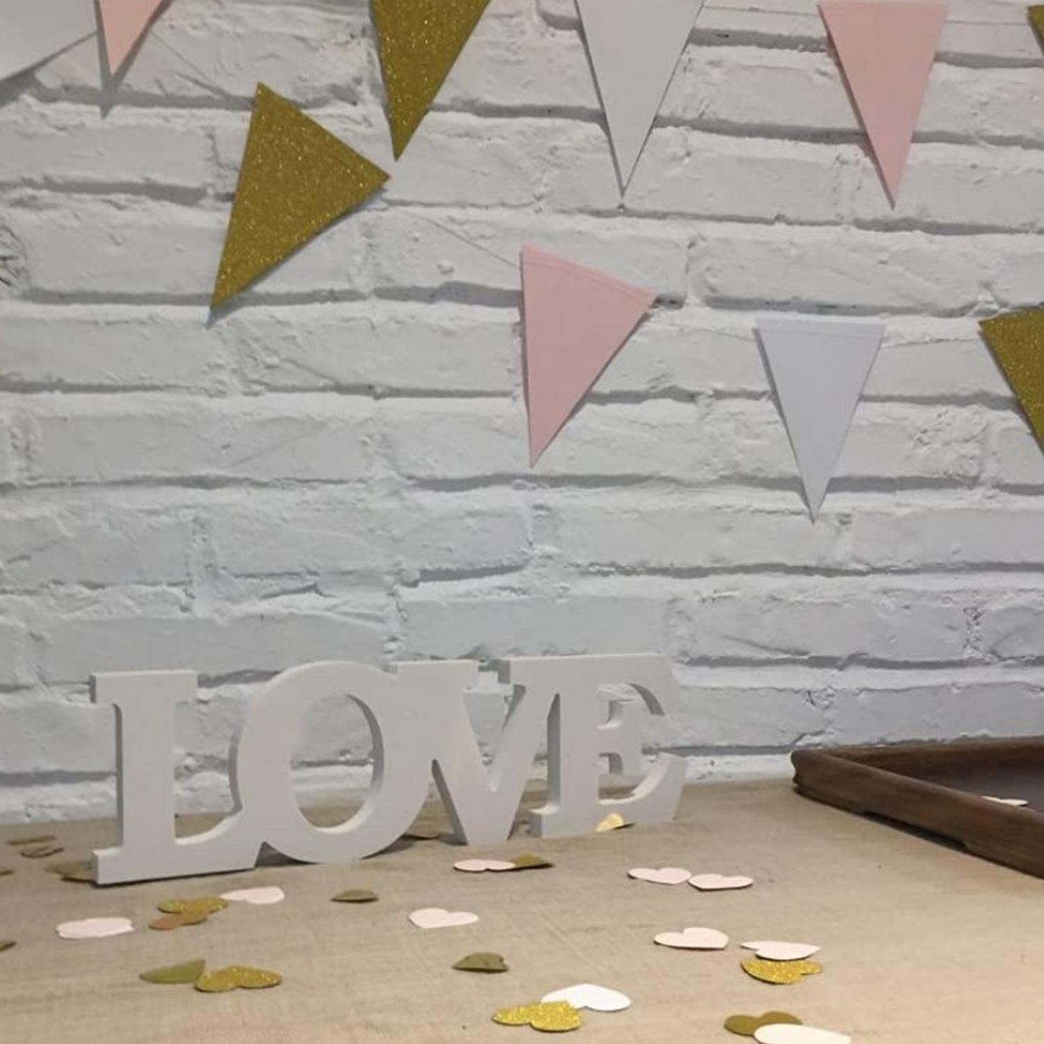 WOOD TABLE TOPPER LOVE