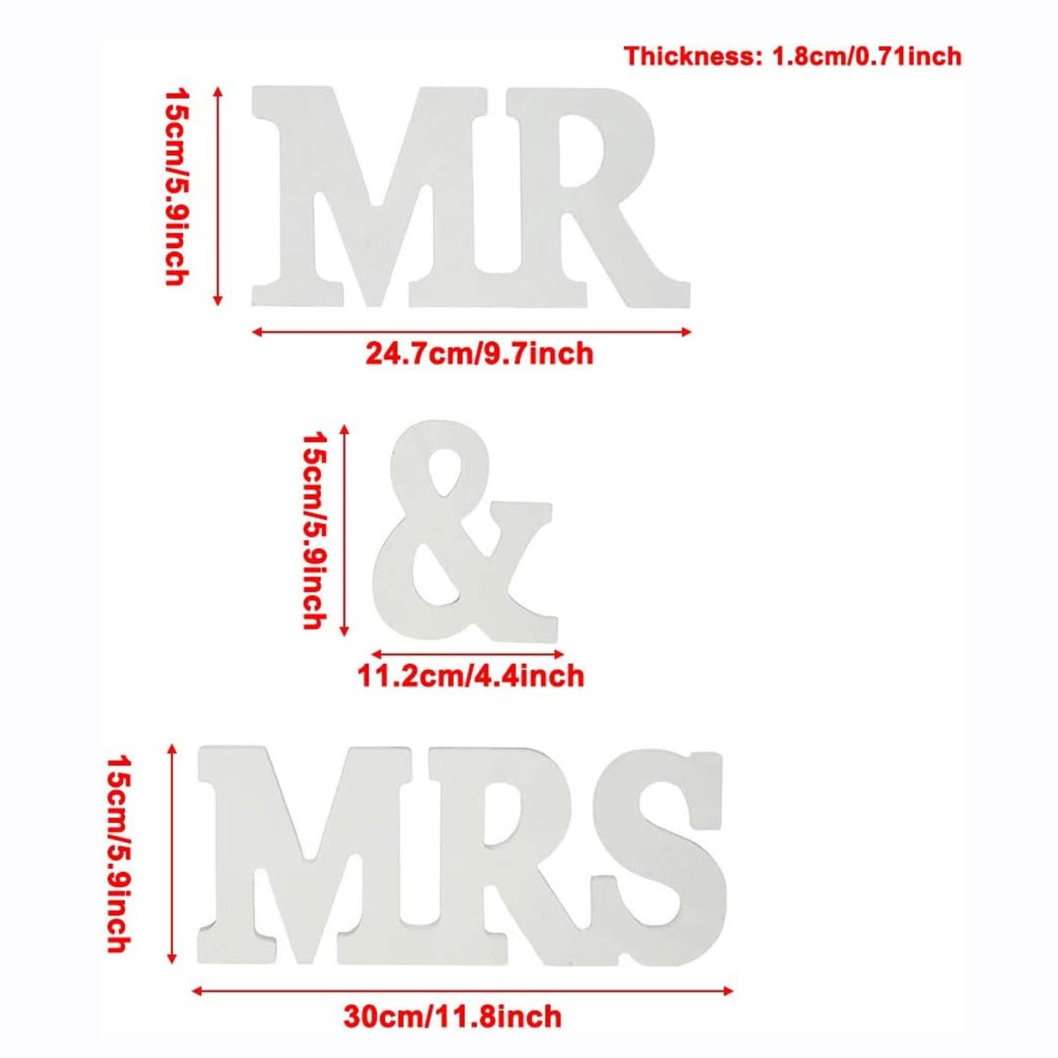 WOOD TABLE TOPPER MR & MRS