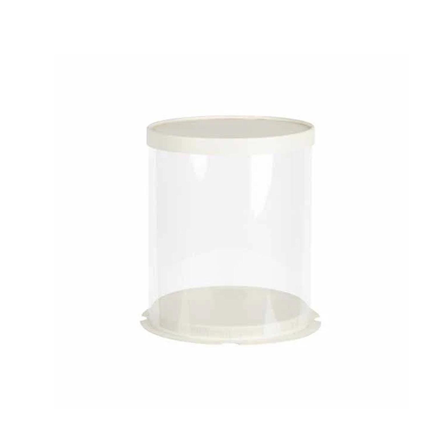ROUND PVC CAKE BOX WHITE LID 30*30*35CM