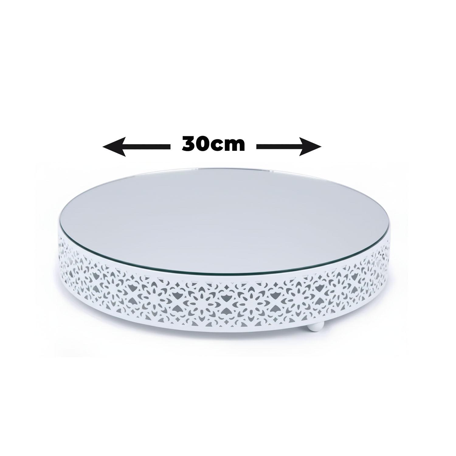 WYOMING WHITE MIRROR TOP 1 PIECE CAKE STAND DIAMETER 30CM