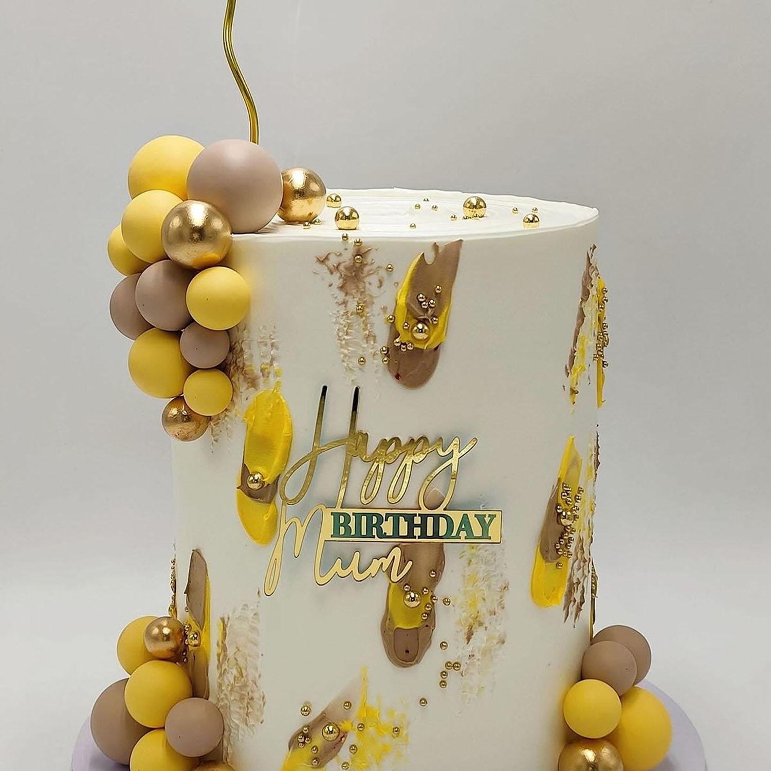 20PCS YELLOW SPHERE CAKE TOPPER