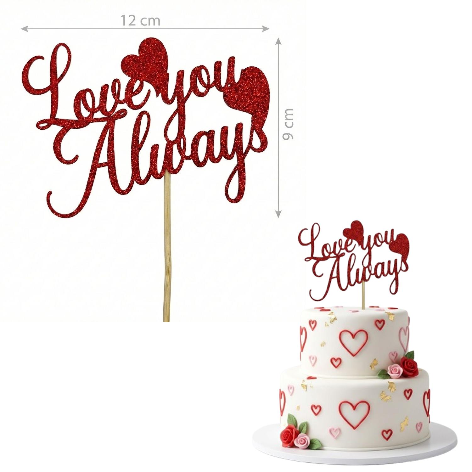 ONE PIECE VALENTINES GLITTER RED PAPER TOPPER, VALENTINE GLITTER RED PAPER TOPPER, RED GLITTER VALENTINE TOPPER