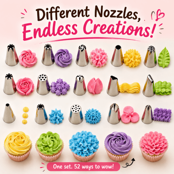 🎂 The Ultimate 52-Piece Nozzle Kit Guide: Level Up Your Cake Decorating Like a Pro 😍✨