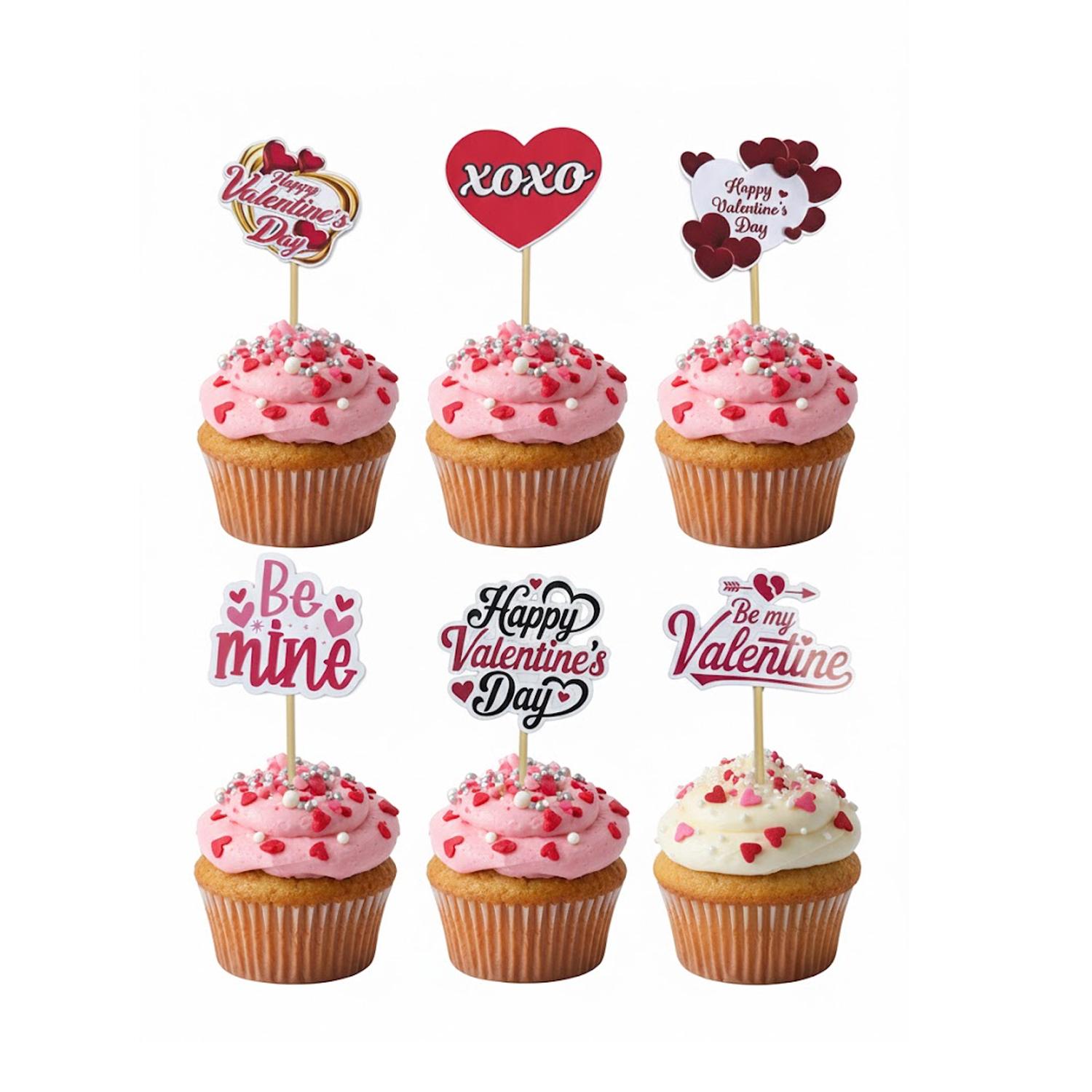 VALENTINES A5 CARDSTOCK PAPER TOPPER PACK , A5 VALENTINE PAPER CAKE TOPPER, VALENTINE PAPER TOPPER A5