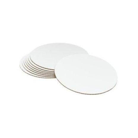 PACK OF 100 - 10'' ROUND SMOOTH WHITE CAKE BOARD
