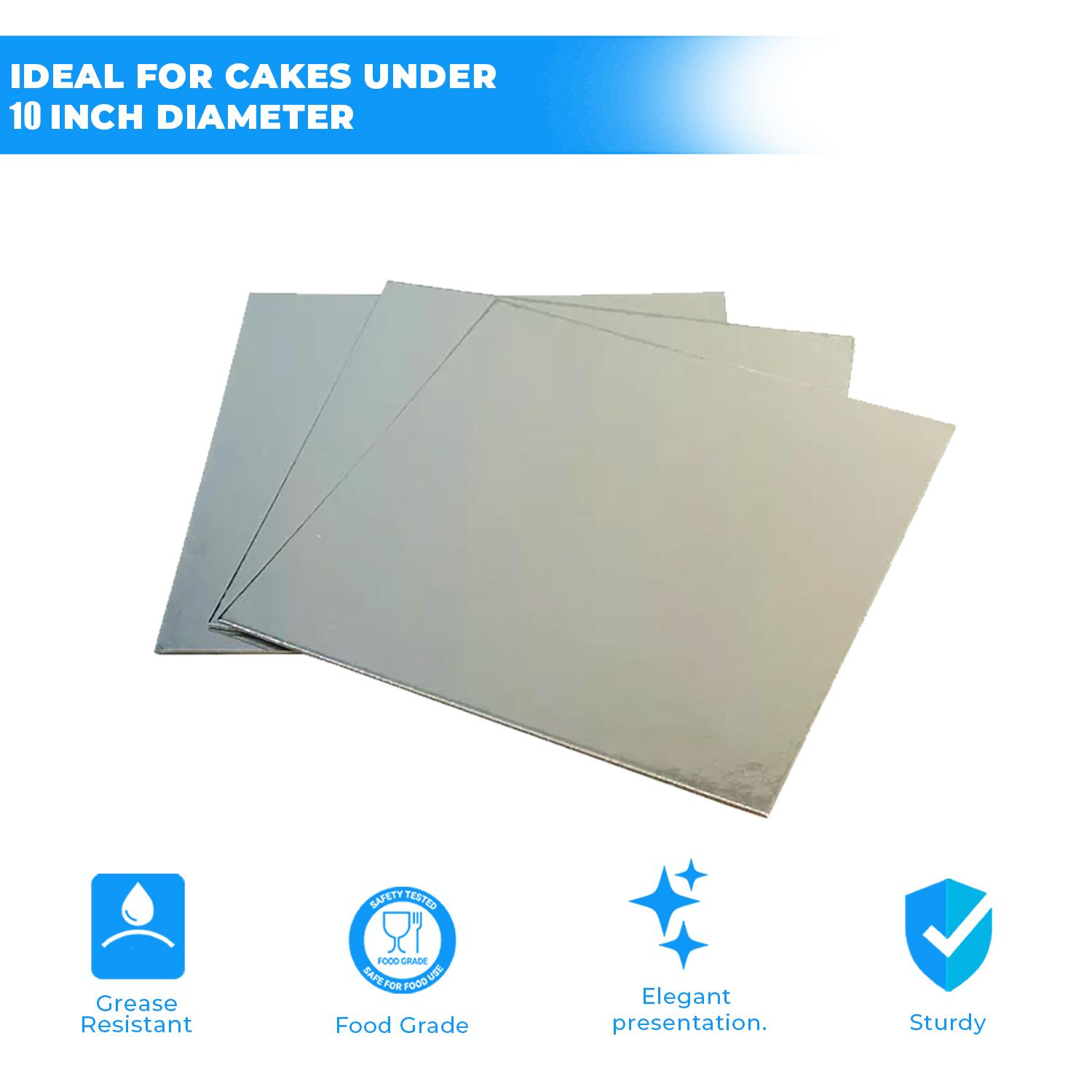 1KG NORMAL 10 INCH SQUARE SILVER CAKE BOARD